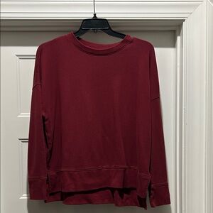 Time and Tru Maroon Textured Top